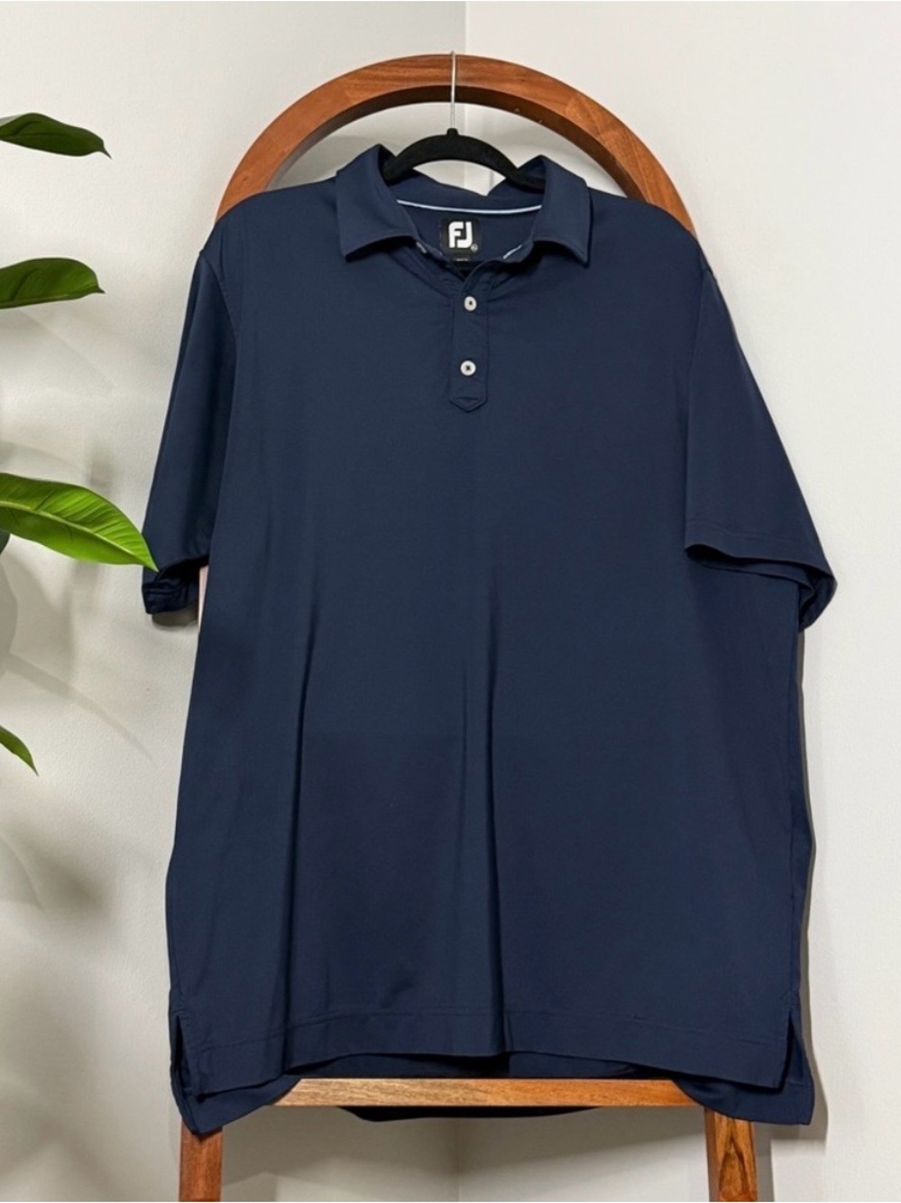 Footjoy XL Navy Blue Short Sleeve Performance Golf Polo Shirt